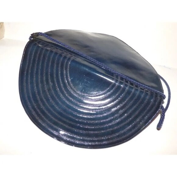 Fendi Navy Leather Stylized Fan 2-way Crossbody or Clutch - Picture 5 of 11